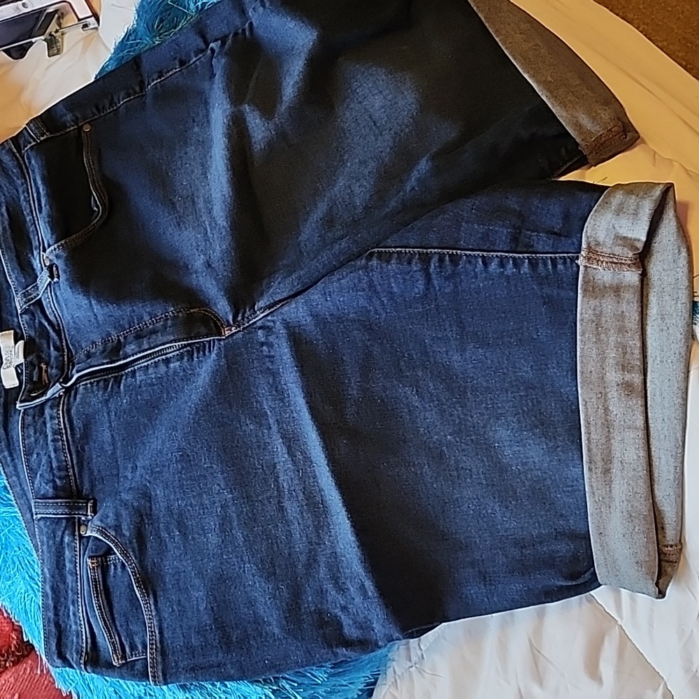 Women's denim rolled cuff shorts size 16 - Picture 4 of 4